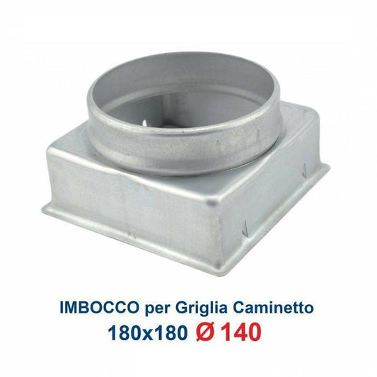 Inlet for 18x18 Grill, diameter 140mm, Adapter Connection for Fireplace Nozzle