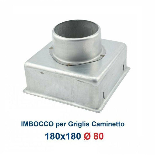Inlet for 18x18 Grill, 80mm diameter, Adapter Connection for Fireplace Nozzle