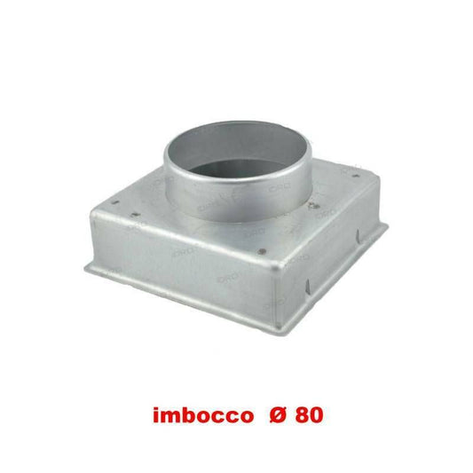 Inlet for 20x20 Grill, diameter 80mm, Adapter Connection for Fireplace Nozzle