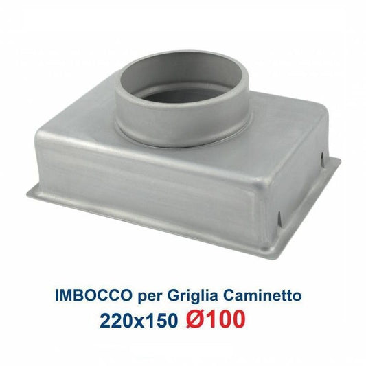 Inlet for 22x15 Grill, diameter 100mm, Adapter Connection for Fireplace Nozzle