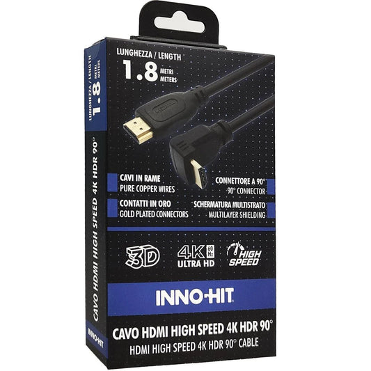 INNOHIT HDMI CABLE 4K HDR HIGH SPEED PLUG 90 1.8 MT
