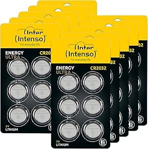 INTENSO BATTERIES CR 2032 PACK 60 PCS (10 x 6pcs), SHIPPING FRIENDLY PACKAGING