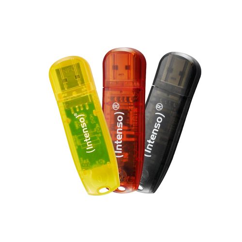 INTENSO PEN DISK RAINBOW LINE 32GB USB 2.0 3-PACK (ORANGE-RED-BLACK)