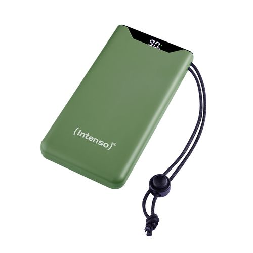 INTENSO POWER BANK F10000, PD, QUALCOMM QUICK CHARGE 3.0, DIGITAL PERCENTAGE DISPLAY, GREEN