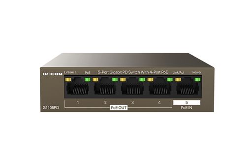IP-COM SWITCH 5 PORT POE IN AND OUT UNMANAGED