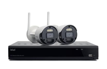 ISIWI KIT WIRELESS CONNECT S2 ISW-K1N8BF2MP-2 GEN1 NVR 8 CHANNELS + 2 1080P 2MPX WIRELES IP CAMERAS