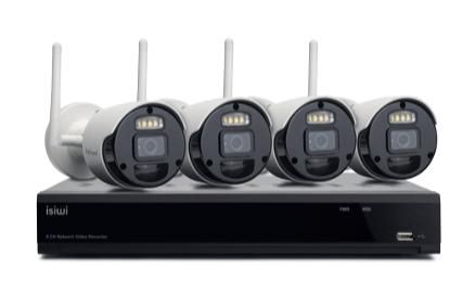 ISIWI KIT WIRELESS CONNECT S4 ISW-K1N8BF2MP-4 GEN1 NVR 8 CHANNELS + 4 1080P 2MPX WIRELES IP CAMERAS