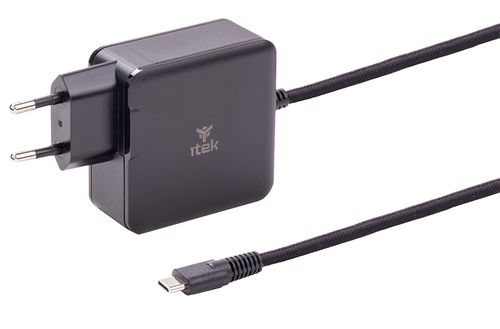 ITEK WALL POWER SUPPLY FOR NB AND USB-C DEVICES, PD 65W, GAN