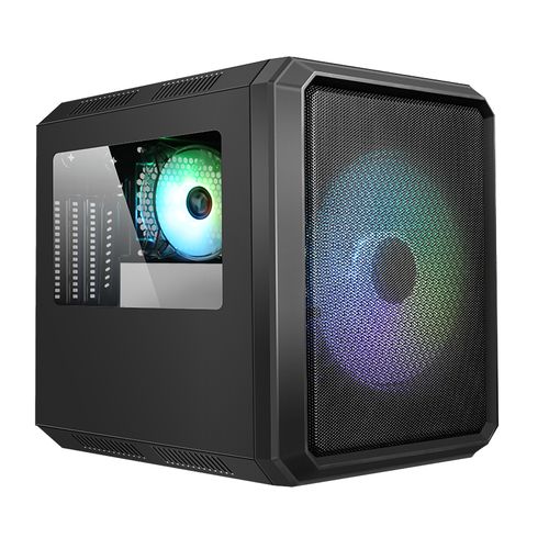 ITEK CASE QBO 8, EVO, MICRO ATX, USB3, 200MM ARGB FAN, 120MM FAN, CARD READER, 3 TRANSP WINDOWS