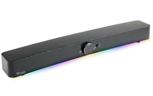 ITEK GAMING SOUNDBAR, RGB, BLUETOOTH, 2x3.5mm JACK, MIC AND HEADPHONES OUTPUT