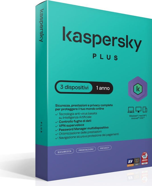 KASPERSKY PLUS 3DEV 1Y SUPERSLIMBOX IT