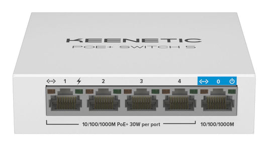 Keenetic 5-Port Gigabit Switch with 4 PoE+ Ports and 60W Power Delivery