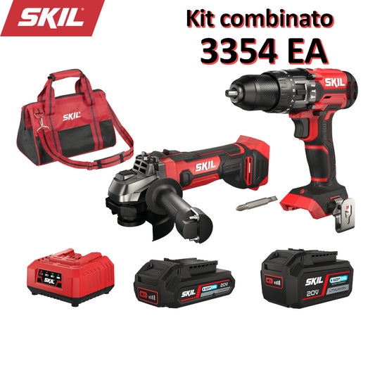 Kit combinato trapano a percussione a batteria e smerigliatrice a batteria SKIL 3354 EA