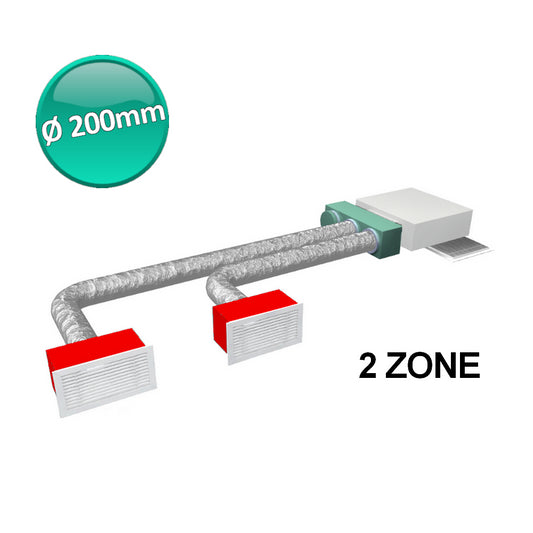 Complete accessory kit for 2-zone ducted system Ø 200 mm