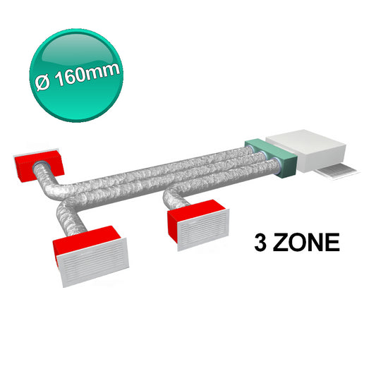 Complete accessory kit for 3-zone ducted system Ø 160 mm