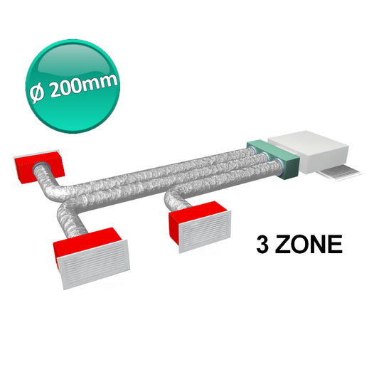 Complete accessory kit for 3-zone ducted system Ø 200 mm