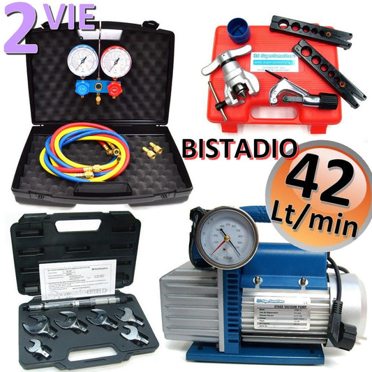 Professional air conditioning system kit - two-stage pump