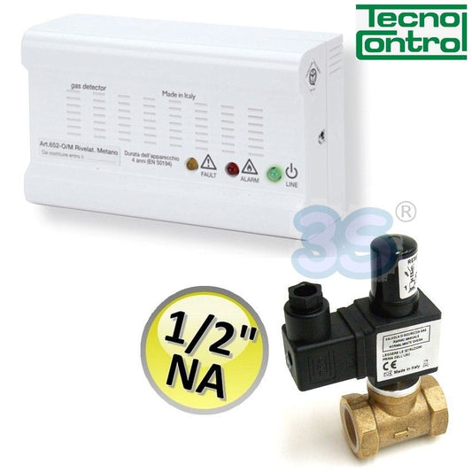 SE230KM Methane Gas Leak Detection Kit + 1/2" NA Solenoid Valve - Tecnocontrol
