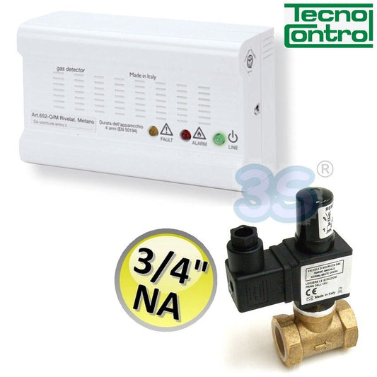 SE230KM Methane Gas Leak Detection Kit + 3/4" NA Solenoid Valve - Tecnocontrol