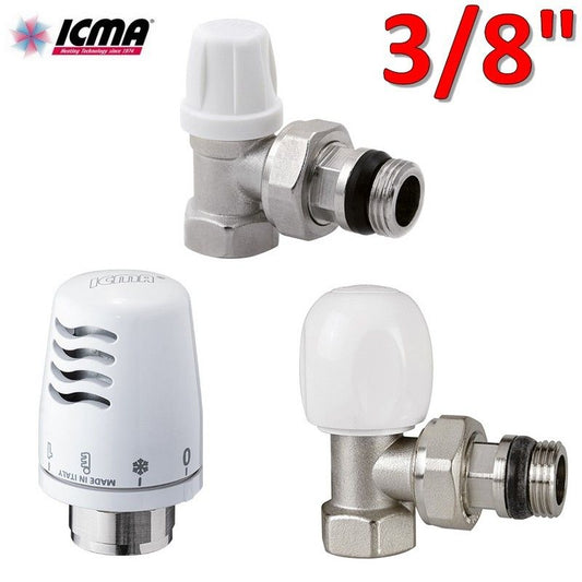 ICMA thermostatic kit - valve + holder + 3/8'' thermostatic head with iron connection