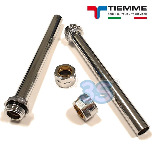 Chrome pipe kit with adapters for TIEMME chrome radiator valves