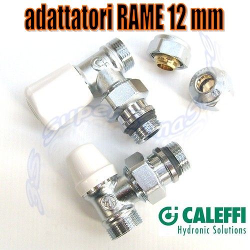Caleffi D.12 copper adapter lockshield valve kit