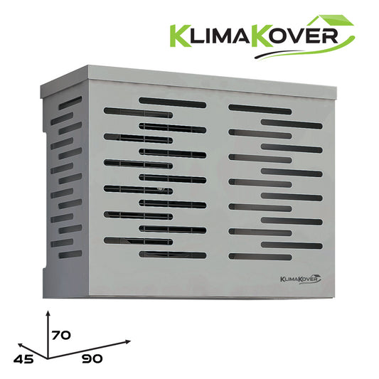 KLIMAKOVER K-900S Designer air conditioner cover 90x70x45 cm silver in aluminum for external unit
