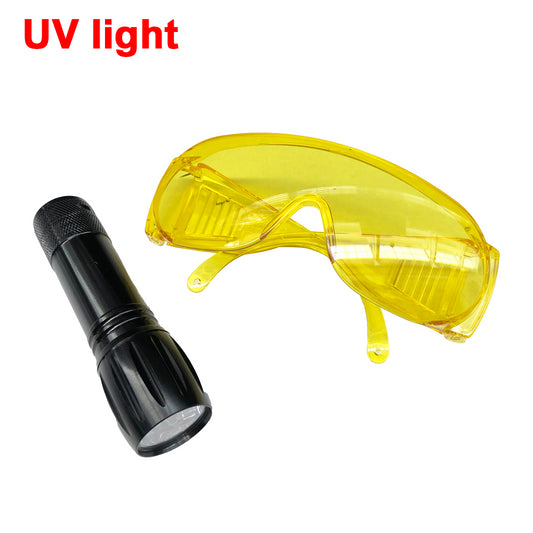 Lampada cercafughe 9 Led UV Mini Bright-Torch con occhiali per tracciante