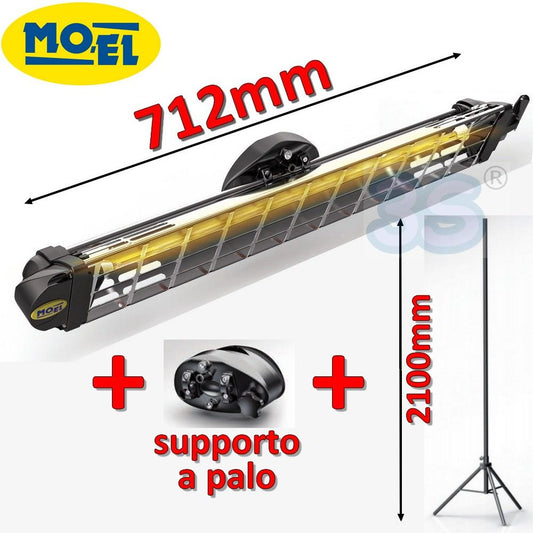 Lampada riscaldatore elettrico a raggi infrarossi con piedistallo tripode - FIORE MO-EL 1200 W
