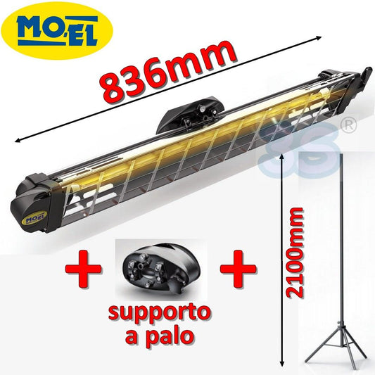 Lampada riscaldatore elettrico a raggi infrarossi con piedistallo tripode - FIORE MO-EL 1800 W