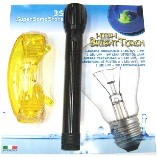 Lampada UV 3 W con occhiali per ricerca fughe refrigerante