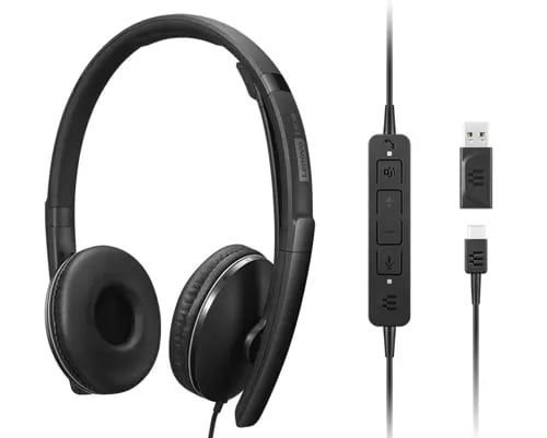 Lenovo 4XD1M45627 Wired Headphones and Earphones Over-Ear USB Type-C Black