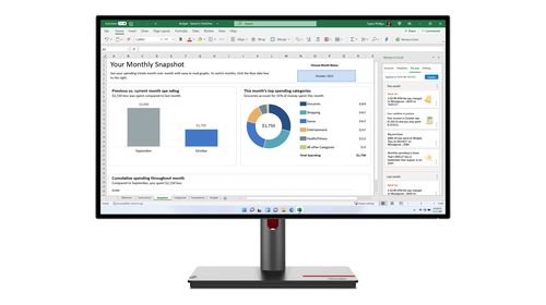 LENOVO MONITOR 27 LED IPS 16:9 QHD 4MS 350 CDM, PIVOT, USB-C, DP/HDMI, MULTIMEDIA, P27h-30