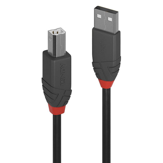 Lindy 36671 USB cable USB 2.0 0.5 m USB A USB B Black, Gray