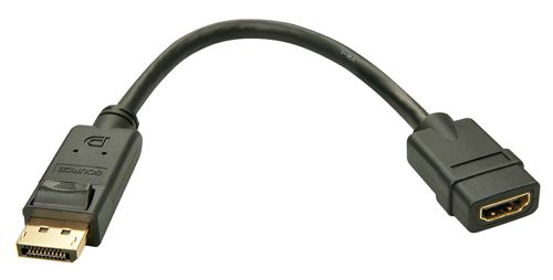 LINDY DISPLAYPORT/HDMI ADAPTER CABLE, M/F, ACTIVE, 15CM