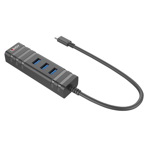 LINDY USB 3.1 HUB AND GIGABIT ETHERNET ADAPTER RJ-45 3P USB TYPE A WITH USB 3.1 TYPE C
