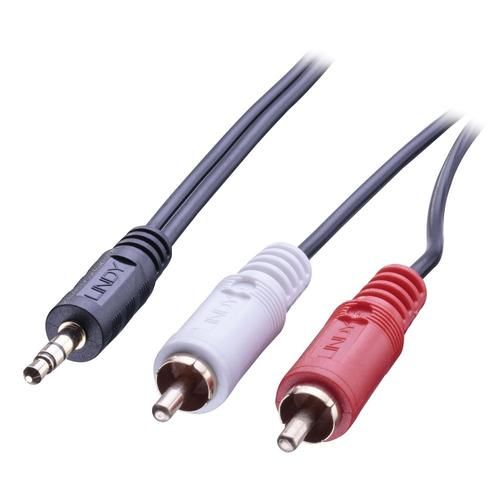 LINDY STEREO AUDIO CABLE 2X RCA MALE/3.5MM MALE, 5M