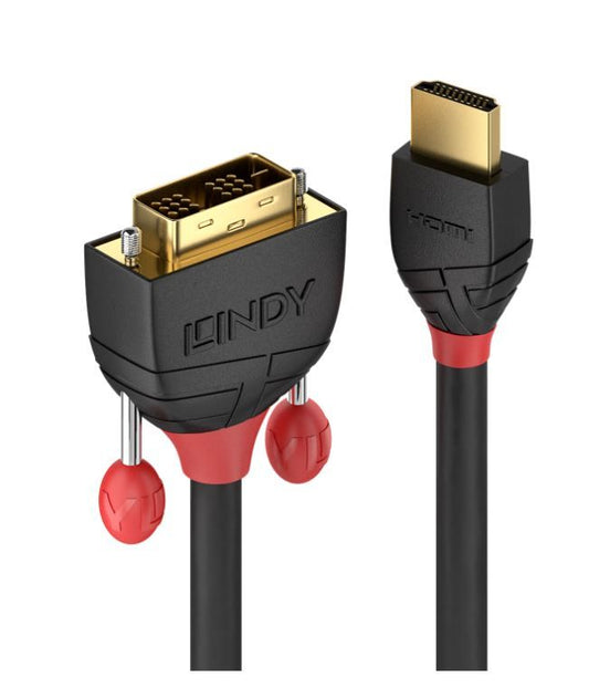LINDY HDMI TO DVI-D BLACK LINE CABLE, 2M