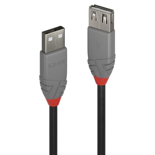 LINDY EXTENSION CABLE 2M USB 2.0 KABEL AM/AF ANTHRA