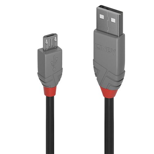 LINDY USB 2.0 CABLE TYPE AA MICRO B ANTHRA LINE, 2M
