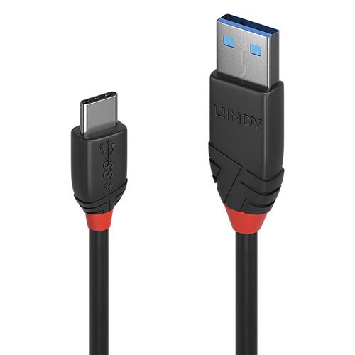 LINDY USB 3.1 CABLE TYPE CAA 3A BLACK LINE, 0.5M