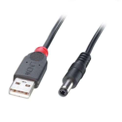 LINDY USB CABLE A MALE - DC 5.5/2.5MM MALE