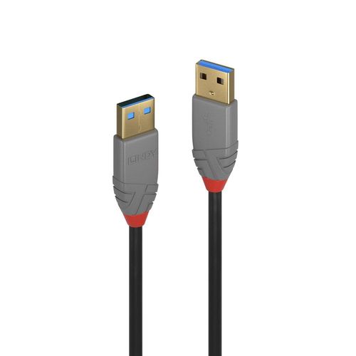 LINDY ANTHRA LINE USB CABLE 3.0 TYPE A MALE TO AA MALE 0.5 MT DOUBLE SHIELDED PVC SHELL 10 YEAR WARRANTY