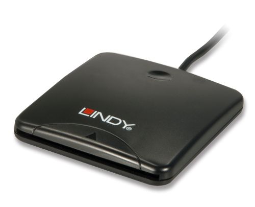 LINDY USB 2.0 SMART CARD READER, PC/SC 1.0/2.0 SMART CARD SLOT, CABLE LENGTH 1.5 M