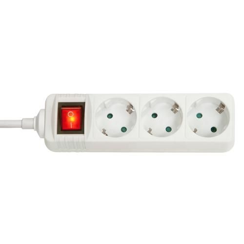 LINDY 3-INPUT SCHUKO POWER SOCKET WITH SWITCH, WHITE