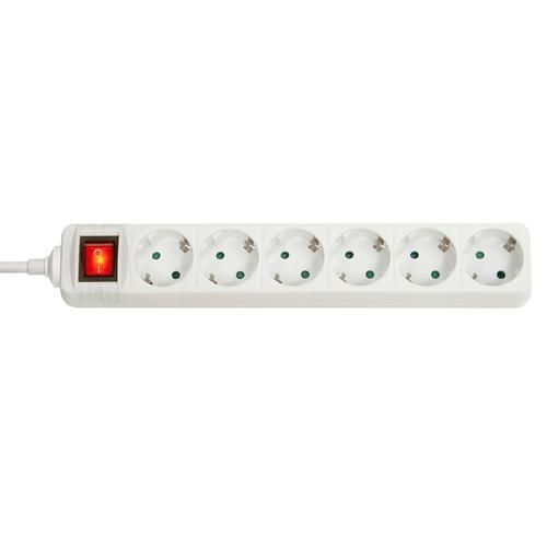 LINDY 6-INPUT SCHUKO POWER SOCKET WITH SWITCH, WHITE