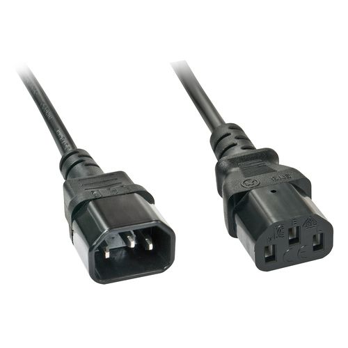 LINDY IEC POWER EXTENSION CORD 2MT BLACK 10 YEAR WARRANTY