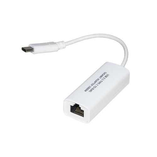USB-C MALE ADAPTER - RJ45 FEMALE CONNECTOR FOR 10/100/1000 GIGABIT NETWORKS