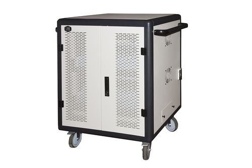 LINK CABINET HOUSING 40 TABLETS WITH WHEELS MULTIPLE SOCKETS INCLUDED COOLING FANS DOOR IN