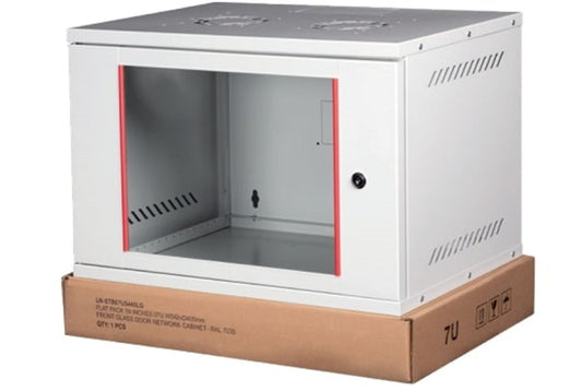 LINK 9U WALL-MOUNTED RACK 19 CABINET W 542MM X D 400MM, GREY DISASSEMBLED